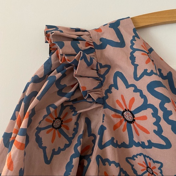 Anthro Atelier one sleeve Nadia floral romper lavender purple M - Picture 9 of 15